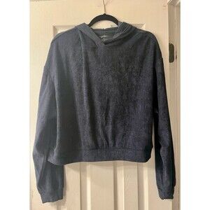 Blue Cropped Hoodie - M